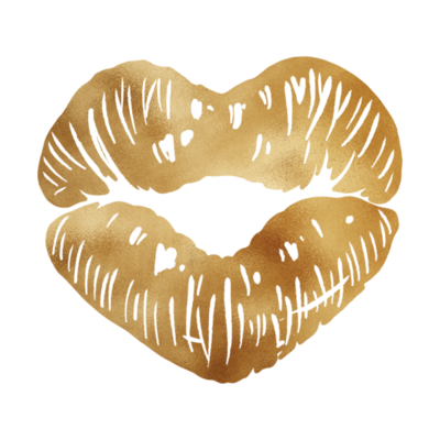 golden heart lips png